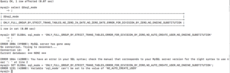 MySQL 8.0.13設置日期為0000-00-00 00:00:00時出現的問題解決