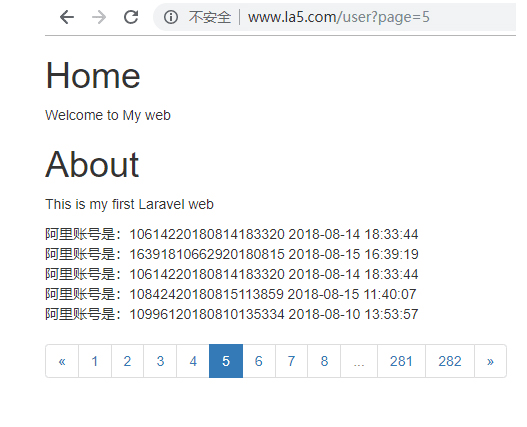 Laravel框架實現超簡單的分頁效果示例
