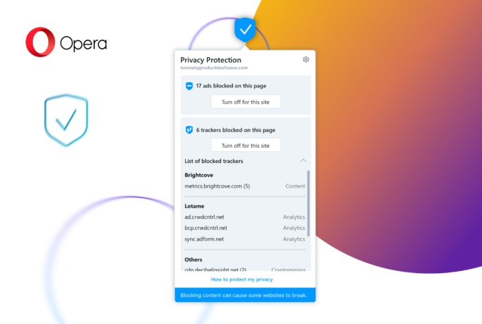 Opera 65瀏覽器發布：改進Tracker Blocker及重新設計地址欄等