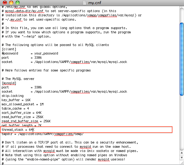 Mysql Error Code : 1436 Thread stack overrun