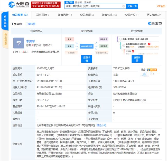 百度傳課或重生？注冊資本新增至約13.1億人民幣