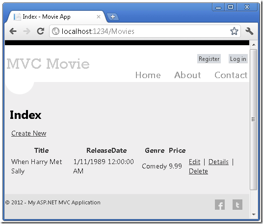ASP.NET MVC4入門教程（五）：從控制器訪問數據模型