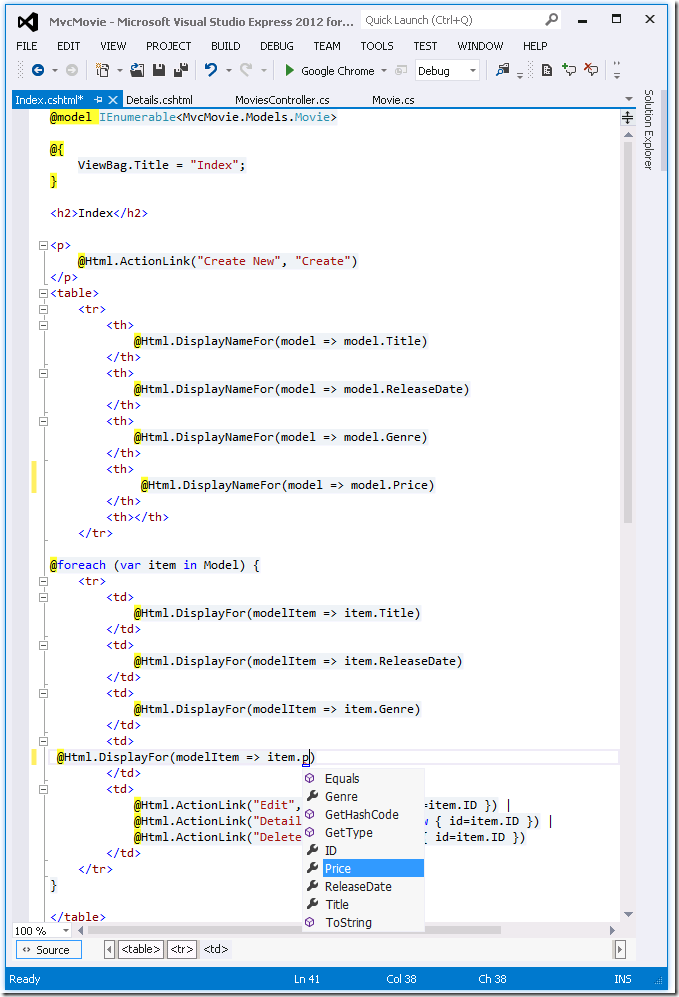 ASP.NET MVC4入門教程（五）：從控制器訪問數據模型
