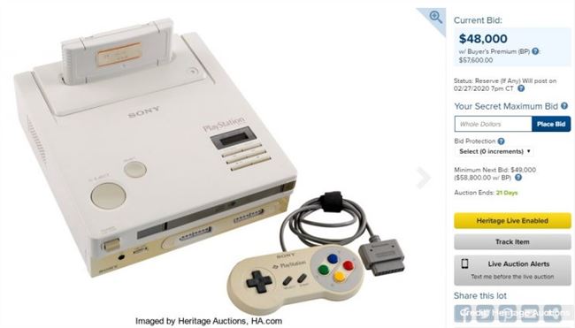 罕見的任天堂PlayStation游戲機成功拍賣 售價36萬美元