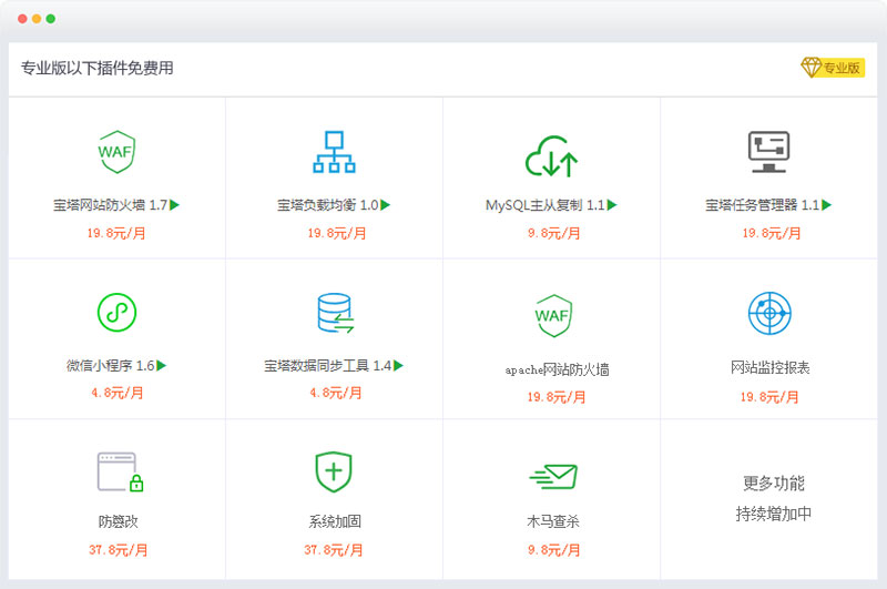 寶塔BT面板專業(yè)版（付費(fèi)）和免費(fèi)版有什么區(qū)別？