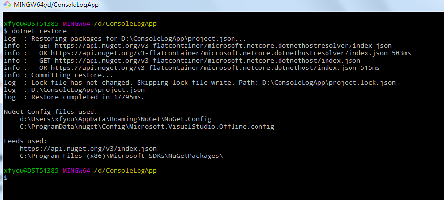 .NET Core創建一個控制臺（Console）程序