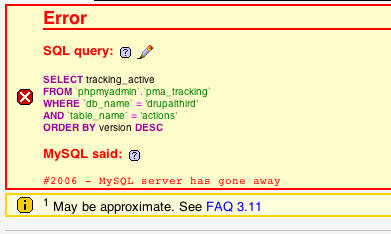 MySQL導入sql腳本錯誤：2006 解決方法