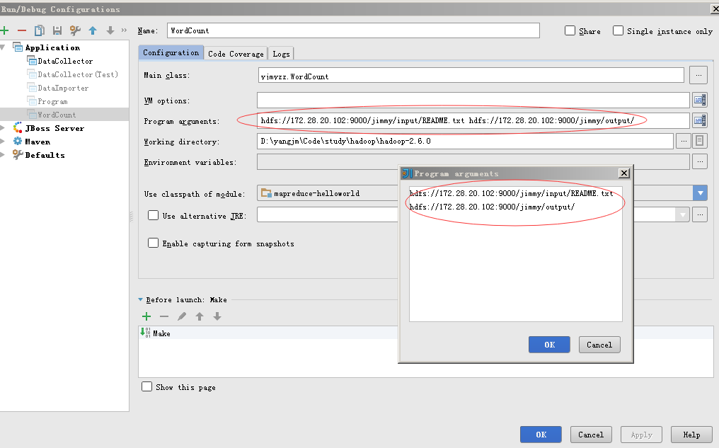 eclipse/intellij idea 遠程調試hadoop 2.6.0