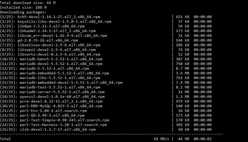 CentOS 7中成功安裝MariaDB的方法教程