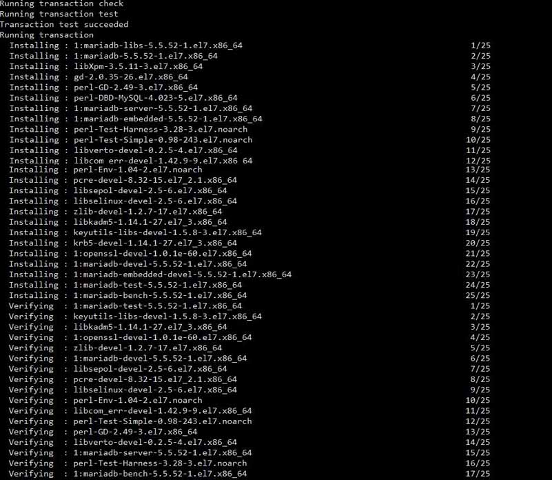 CentOS 7中成功安裝MariaDB的方法教程