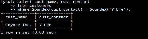 MYSQL必知必會讀書筆記第十和十一章之使用函數(shù)處理數(shù)據(jù)