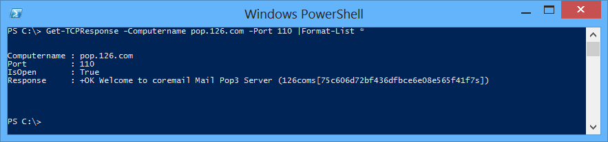 PowerShell小技巧之獲取TCP響應(類Telnet)
