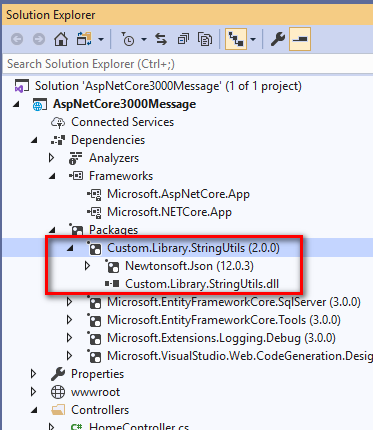 .NET Core中創建和使用NuGet包的示例代碼