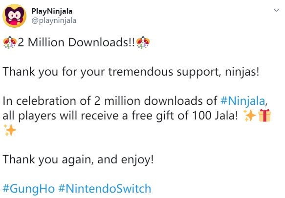 Switch 免費(fèi)對戰(zhàn)游戲《Ninjala》 下載量突破 200 萬