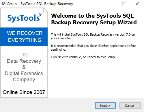 SQL數據庫備份恢復工具SysTools SQL Backup Recovery v7.0.0.0 官方版
