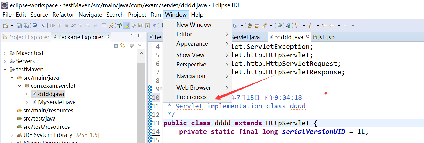 Eclipse添加servlet模板過程代碼詳解