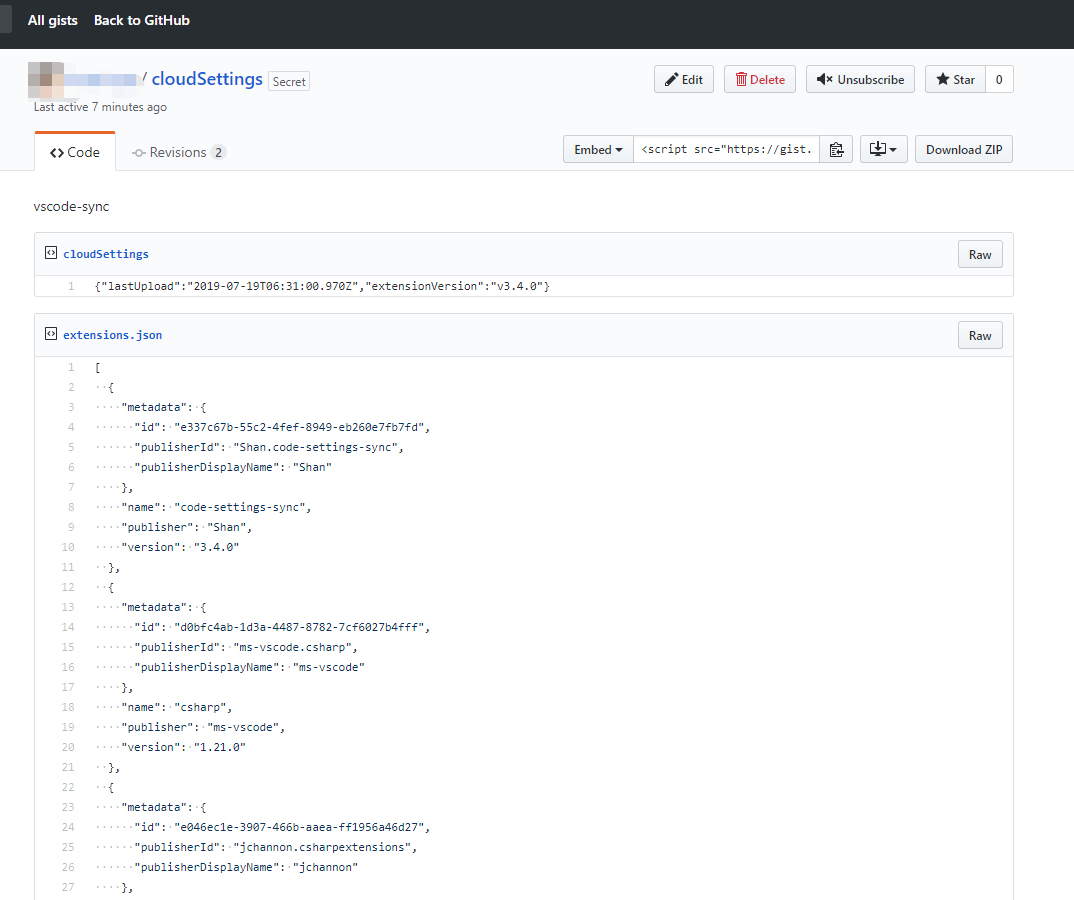 VSCode 云同步擴展設置Settings Sync插件