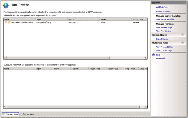 IIS 7.5 使用URL Rewrite模塊的簡單設置實現網頁跳轉