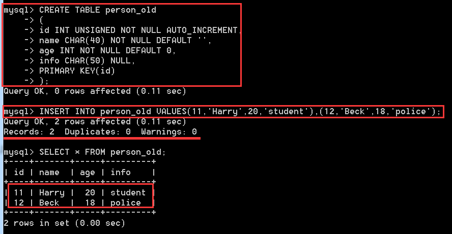 MySQL入門(四) 數據表的數據插入、更新、刪除
