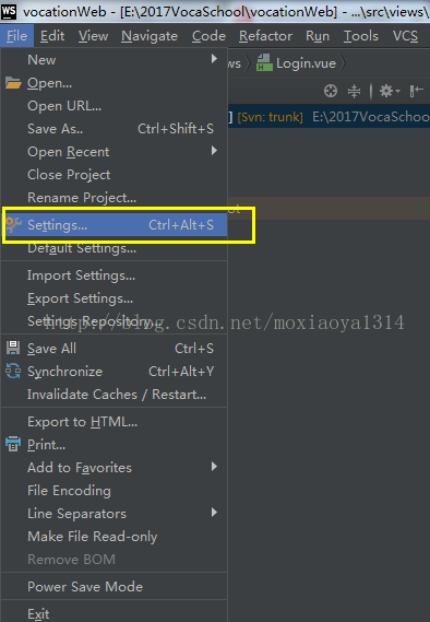 Webstorm2017上SVN插件安裝的方法步驟