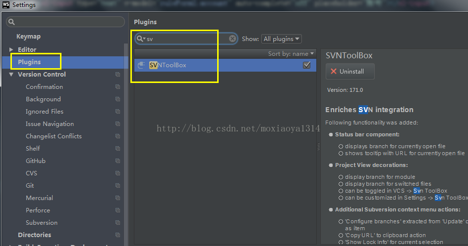 Webstorm2017上SVN插件安裝的方法步驟