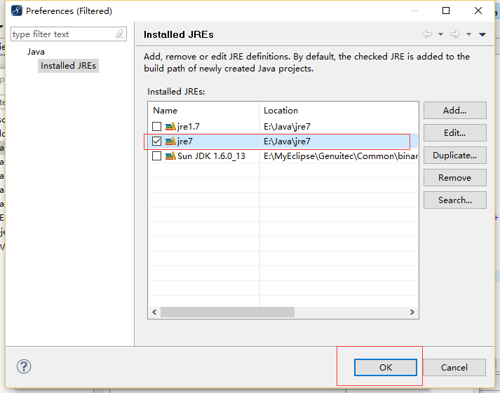 myEclipse配置jdk1.7教程