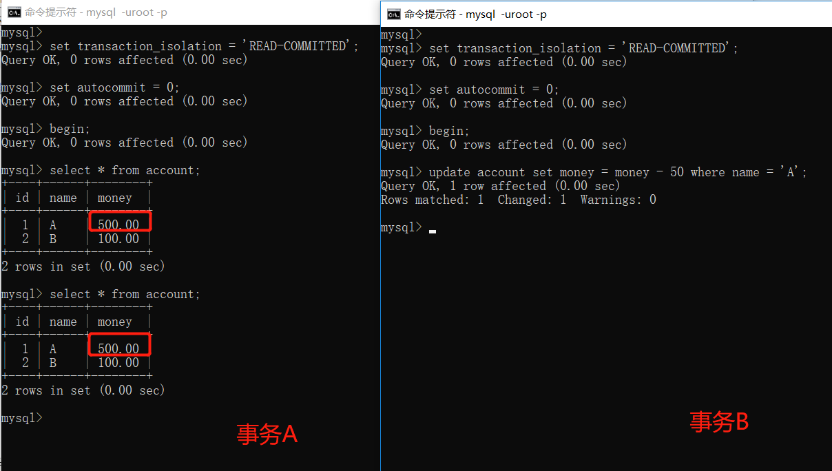 mysql的事務(wù)，隔離級別和鎖用法實例分析