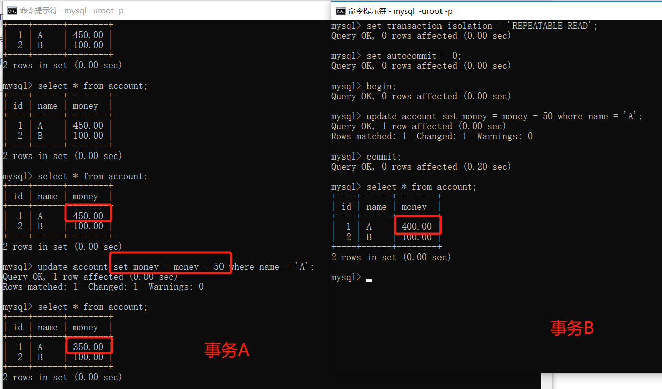 mysql的事務(wù)，隔離級別和鎖用法實例分析