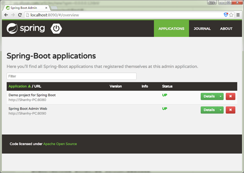 spring-boot使用Admin監控應用的方法