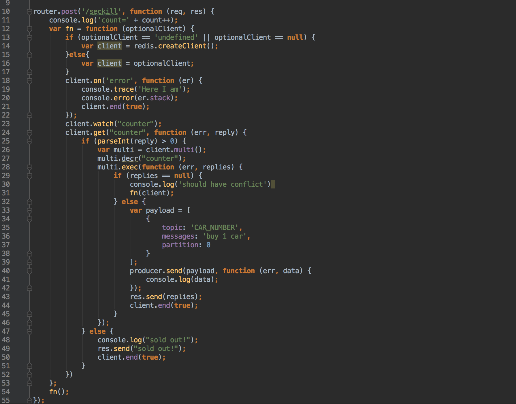 Docker + Nodejs + Kafka + Redis + MySQL搭建簡單秒殺環境
