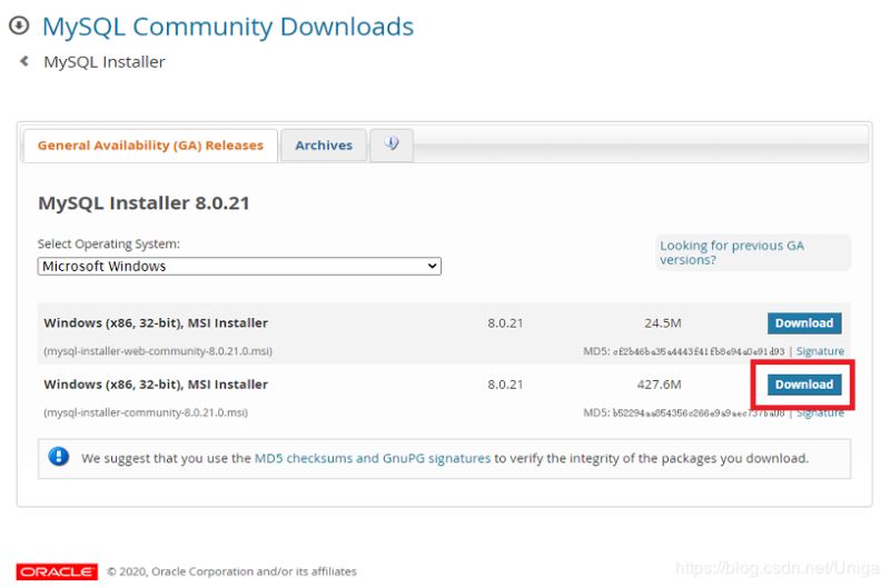 MySQL8.0.21.0社區版安裝教程(圖文詳解)