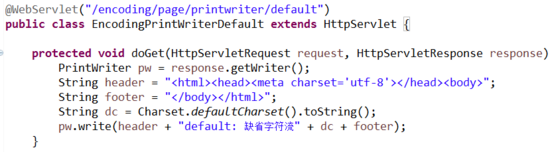 Java servlet 使用 PrintWriter 時的編碼與亂碼的示例代碼
