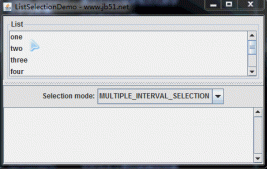 Java Swing中JList選擇事件監聽器ListSelectionListener用法示例