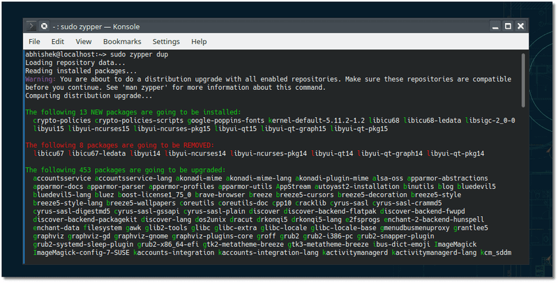 如何更新 openSUSE Linux 系統