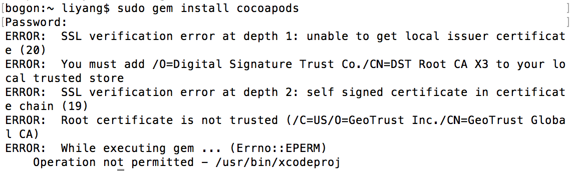 IOS安裝CocoaPods詳細(xì)教程
