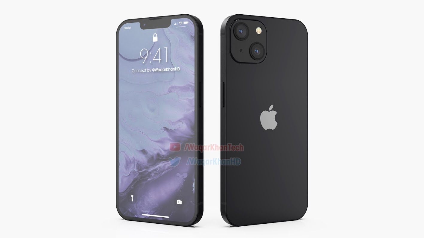 蘋果 iPhone 13 最新渲染圖：劉海縮小，后置鏡頭排列微調(diào)