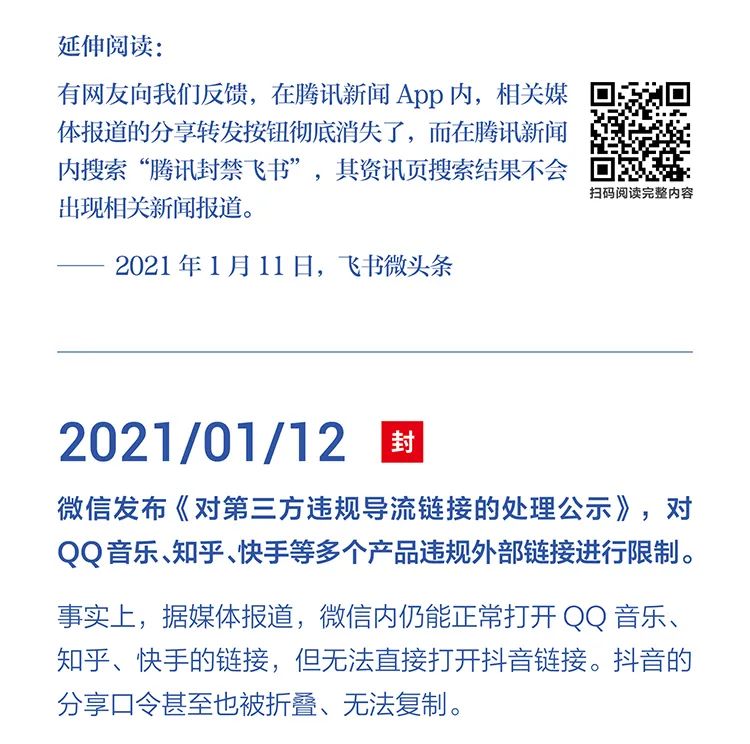 字節(jié)跳動公布：字節(jié)跳動遭遇騰訊屏蔽和封禁大事記(2018-2021)全文