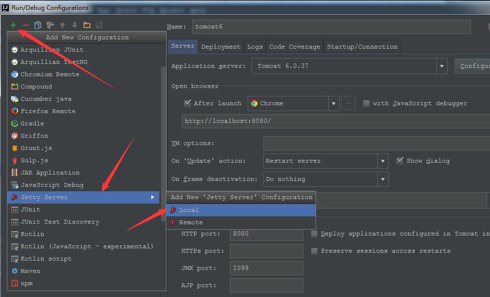 IntelliJ IDEA使用tomcat和jetty配置詳解
