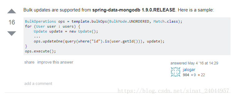 Spring Data MongoDB 數據庫批量操作的方法