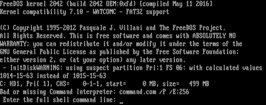 簡單操作系統 FreeDOS 如何啟動