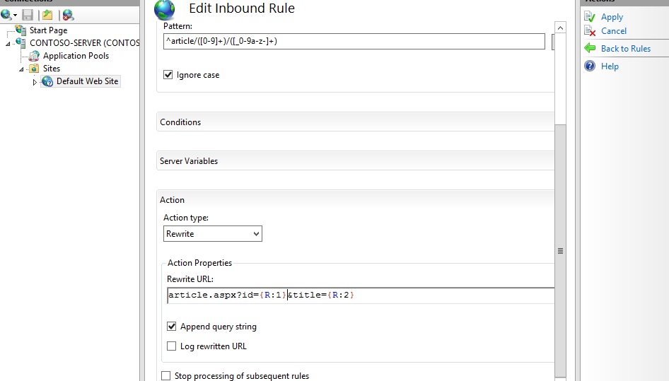 URL Rewrite Module 2.1 URL重寫模塊規則寫法