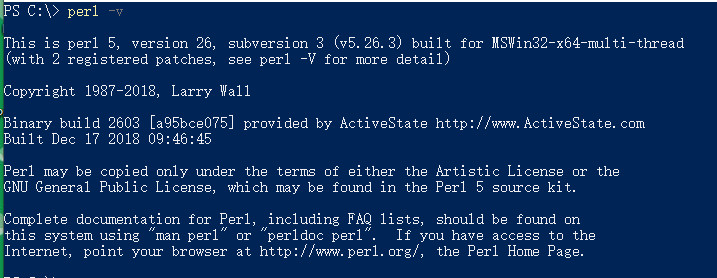 Windows10下安裝配置 perl 環境的詳細教程
