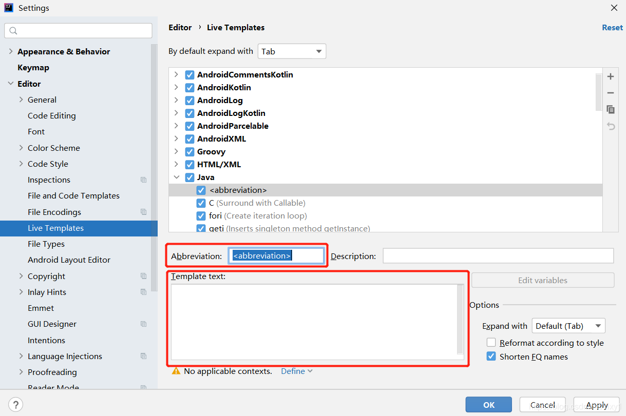 IntelliJ IDEA自定義代碼提示模板Live Templates的圖文教程