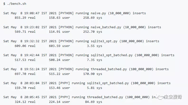 在SQLite中插入10億條Python VS Rust