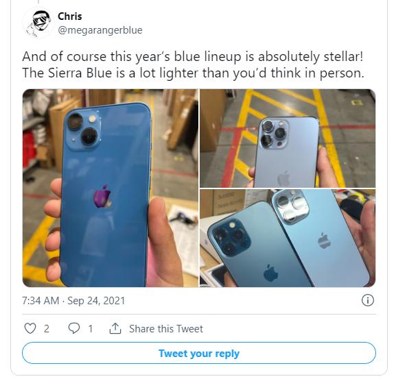 iphone13發(fā)售真機(jī)圖曝光 三里屯蘋果店外顧客冒雨排隊(duì)