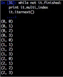 numpy中np.nditer、flags=[multi_index] 的用法說明