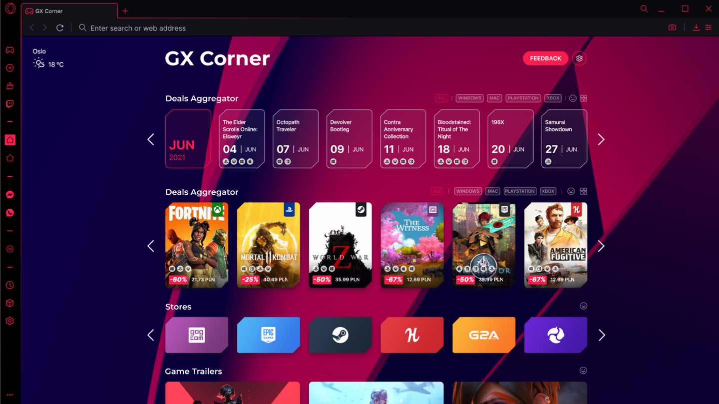 Opera GX 游戲瀏覽器上架微軟 Windows 11 / Windows 10 應用商店 Opera GX 游戲瀏覽器上架微軟 Windows 11 / Windows 10 應用商店