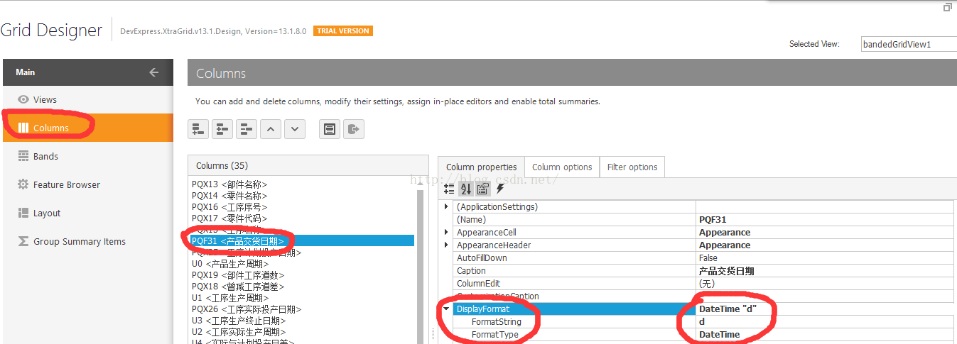 c# DevExpress gridcontrol日期行的顯示格式設(shè)置