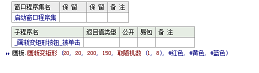 易語言在畫板中畫指定大小的漸變矩形