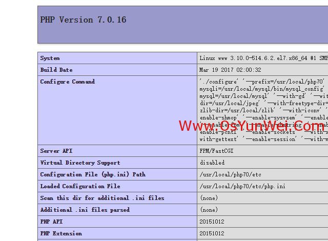 CentOS 7.x編譯安裝Nginx1.10.3+MySQL5.7.16+PHP5.2 5.3 5.4 5.5 5.6 7.0 7.1多版本全能環(huán)境